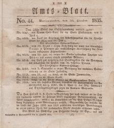 Amts-Blatt der Königl. Regierung zu Marienwerder, 30. Oktober 1835, No. 44.