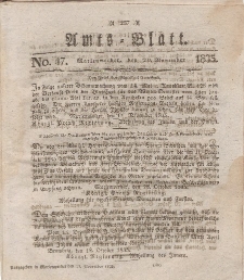 Amts-Blatt der Königl. Regierung zu Marienwerder, 20. November 1835, No. 47.