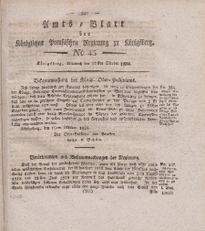 Amts-Blatt der Königlichen Preußischen Regierung zu Königsberg, Mittwoch, 27. Oktober 1824, Nr. 45