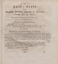 Amts-Blatt der Königlichen Preußischen Regierung zu Königsberg, Mittwoch, 8. Dezember 1824, Nr. 51