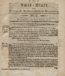 Amts-Blatt der Königlich Westpreußischen Regierung zu Marienwerder, 8. Januar 1813, No. 2.