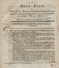 Amts-Blatt der Königlich Westpreußischen Regierung zu Marienwerder, 29. Januar 1813, No. 5.