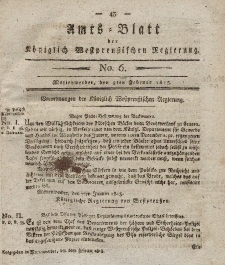 Amts-Blatt der Königlich Westpreußischen Regierung zu Marienwerder, 5. Februar 1813, No. 6.