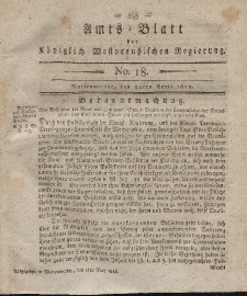 Amts-Blatt der Königlich Westpreußischen Regierung zu Marienwerder, 30. April 1813, No. 18.