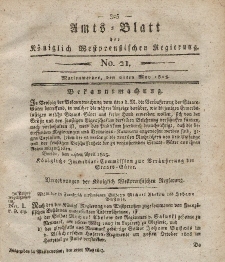 Amts-Blatt der Königlich Westpreußischen Regierung zu Marienwerder, 21. Mai 1813, No. 21.
