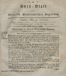 Amts-Blatt der Königlich Westpreußischen Regierung zu Marienwerder, 20. Januar 1815, No. 3.