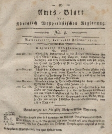 Amts-Blatt der Königlich Westpreußischen Regierung zu Marienwerder, 24. Februar 1815, No. 8.