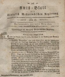 Amts-Blatt der Königlich Westpreußischen Regierung zu Marienwerder, 10. März 1815, No. 10.