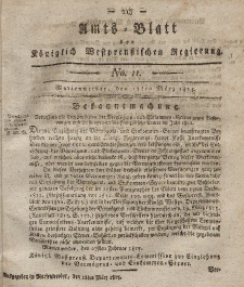 Amts-Blatt der Königlich Westpreußischen Regierung zu Marienwerder, 17. März 1815, No. 11.