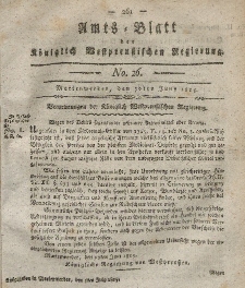 Amts-Blatt der Königlich Westpreußischen Regierung zu Marienwerder, 30. Juni 1815, No. 26.