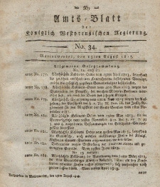 Amts-Blatt der Königlich Westpreußischen Regierung zu Marienwerder, 13. August 1813, No. 34.