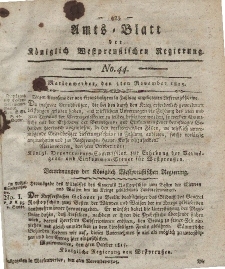 Amts-Blatt der Königlich Westpreußischen Regierung zu Marienwerder, 3. November 1815, No. 44.