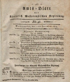 Amts-Blatt der Königlich Westpreußischen Regierung zu Marienwerder, 1. Dezember 1815, No. 48.
