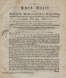 Amts-Blatt der Königlich Westpreußischen Regierung zu Marienwerder, 17. September 1813, No. 39.