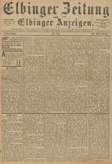 Elbinger Zeitung und Elbinger Anzeigen, Nr. 125 Donnerstag 30. Mai 1889