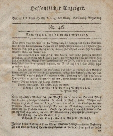 Amts-Blatt der Königlich Westpreußischen Regierung zu Marienwerder, 12. November 1813, No. 47.