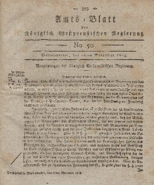 Amts-Blatt der K&ouml;niglich Westpreu&szlig;ischen Regierung zu Marienwerder, 26. November 1813, No. 50.