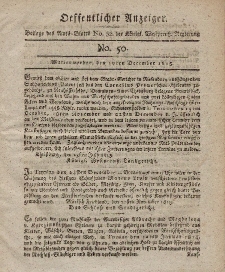 Amts-Blatt der Königlich Westpreußischen Regierung zu Marienwerder, 10. Dezember 1813, No. 52.