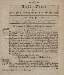 Amts-Blatt der Königlich Westpreußischen Regierung zu Marienwerder, 31. Dezember 1813, No. 55.