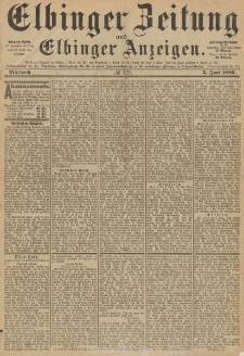 Elbinger Zeitung und Elbinger Anzeigen, Nr. 129 Mittwoch 5. Juni 1889