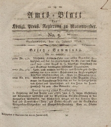 Amts-Blatt der Königl. Preuß. Regierung zu Marienwerder, 20. Januar 1826, No. 3.