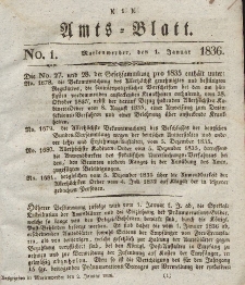 Amts-Blatt der Königl. Regierung zu Marienwerder, 1. Januar 1836, No. 1.