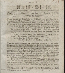 Amts-Blatt der Königl. Regierung zu Marienwerder, 15. Januar 1836, No. 3.