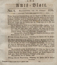 Amts-Blatt der Königl. Regierung zu Marienwerder, 19. Februar 1836, No. 8.