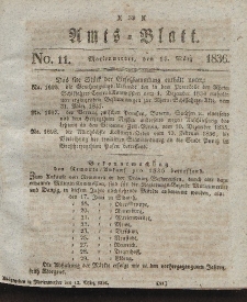 Amts-Blatt der Königl. Regierung zu Marienwerder, 11. März 1836, No. 11.