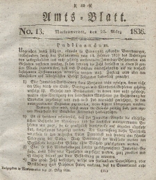 Amts-Blatt der Königl. Regierung zu Marienwerder, 25. März 1836, No. 13.