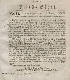 Amts-Blatt der Königl. Regierung zu Marienwerder, 1. April 1836, No. 14.