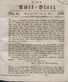 Amts-Blatt der Königl. Regierung zu Marienwerder, 6. Mai 1836, No. 19.