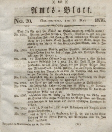 Amts-Blatt der Königl. Regierung zu Marienwerder, 13. Mai 1836, No. 20.