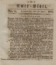 Amts-Blatt der Königl. Regierung zu Marienwerder, 10. Juni 1836, No. 24.