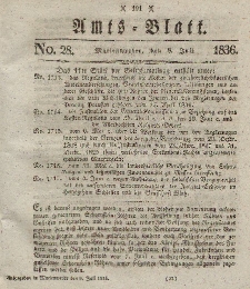 Amts-Blatt der Königl. Regierung zu Marienwerder, 8. Juli 1836, No. 28.