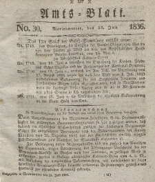 Amts-Blatt der Königl. Regierung zu Marienwerder, 22. Juli 1836, No. 30.