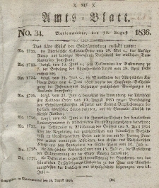 Amts-Blatt der Königl. Regierung zu Marienwerder, 19. August 1836, No. 34.