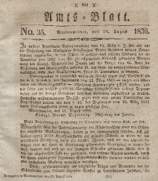 Amts-Blatt der Königl. Regierung zu Marienwerder, 26. August 1836, No. 35.