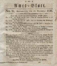 Amts-Blatt der Königl. Regierung zu Marienwerder, 16. September 1836, No. 38.