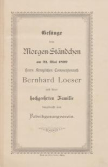 Gesänge beim Morgen-Ständchen am 22. Mai 1899