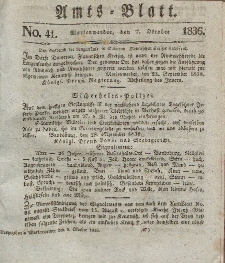 Amts-Blatt der Königl. Regierung zu Marienwerder, 7. Oktober 1836, No. 41.