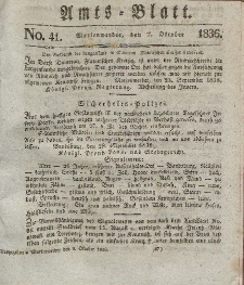Amts-Blatt der Königl. Regierung zu Marienwerder, 7. Oktober 1836, No. 41.