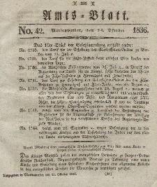 Amts-Blatt der Königl. Regierung zu Marienwerder, 14. Oktober 1836, No. 42.