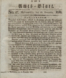 Amts-Blatt der Königl. Regierung zu Marienwerder, 18. November 1836, No. 47.