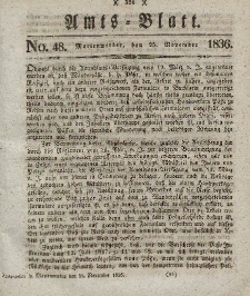 Amts-Blatt der Königl. Regierung zu Marienwerder, 25. November 1836, No. 48.