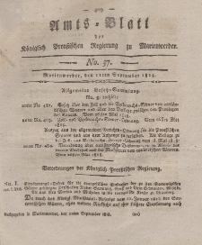 Amts-Blatt der Königl. Preuß. Regierung zu Marienwerder, 11. September 1818, No. 37.