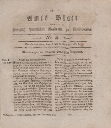 Amts-Blatt der Königl. Preuß. Regierung zu Marienwerder, 6. November 1818, No. 45.
