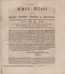 Amts-Blatt der Königl. Preuß. Regierung zu Marienwerder, 4. Dezember 1818, No. 49.