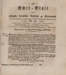 Amts-Blatt der Königl. Preuß. Regierung zu Marienwerder, 11. Dezember 1818, No. 50.