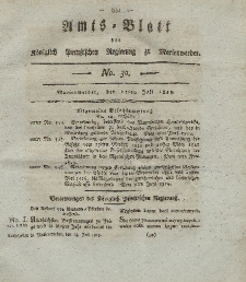 Amts-Blatt der Königl. Preuß. Regierung zu Marienwerder, 23. Juli 1819, No. 30.